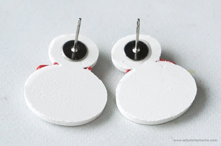 polymer clay snowman earrings, Polymer Clay Snowman Earrings