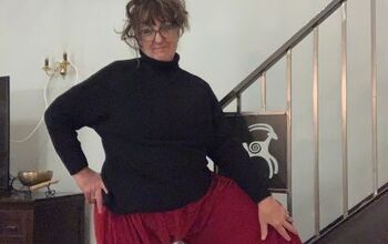 DIY Formal Skirt Transformed to Fun Pants...2 Snips...1 Seam...Done!