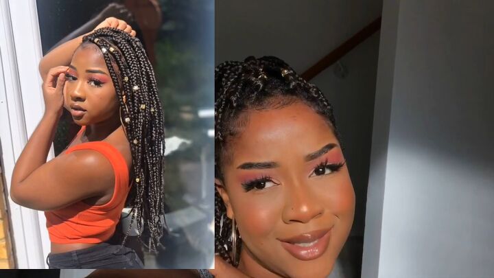 how to do box braids on short natural hair, After shot