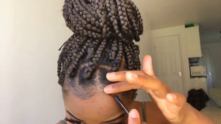 how to do box braids on short natural hair, Laying edges
