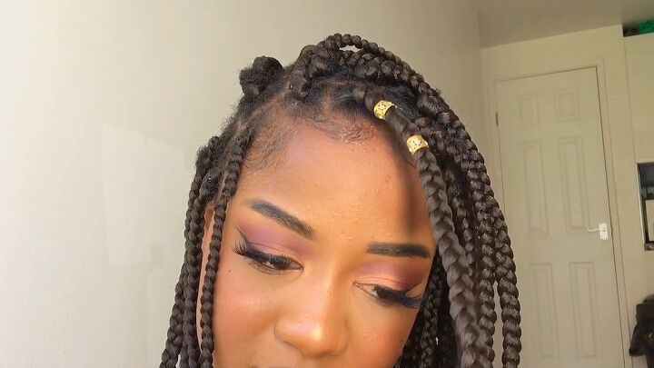 how to do box braids on short natural hair, Adding hair accessories