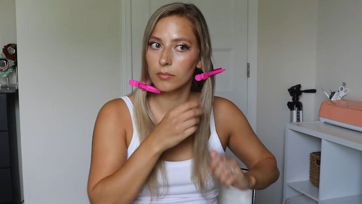 cute topsy tail tool hairstyle tutorial, Sectioning hair