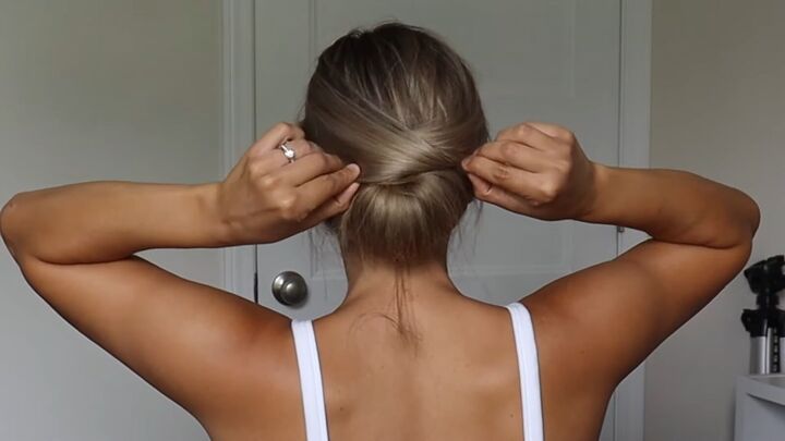 cute topsy tail tool hairstyle tutorial, Covering the bobby pins