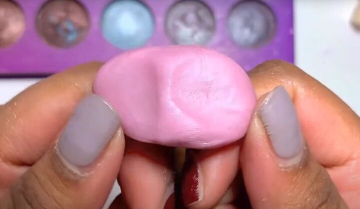 how to make rose quartz polymer clay earrings, Colored polymer clay