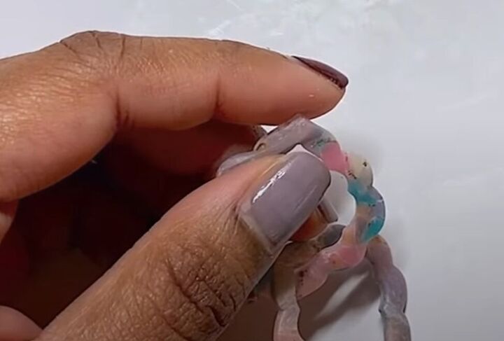 how to make rose quartz polymer clay earrings, Making interlocking earrings