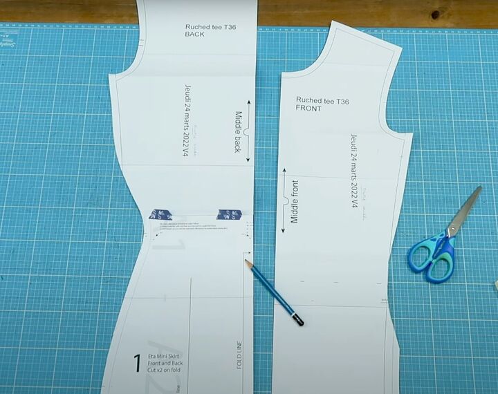 how to sew a cute slip t shirt dress, Making the pattern