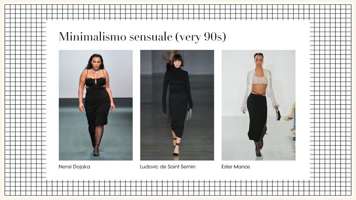 how to shop your closet for fall winter 2022 trends, Sensual minimalism trend from the 90s
