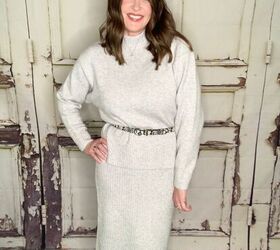 what to wear if you are staying home for christmas, Sweater Skirt Set From Amazon
