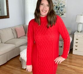 what to wear if you are staying home for christmas, Red Sweater Dress The Scarlet Lily Blog