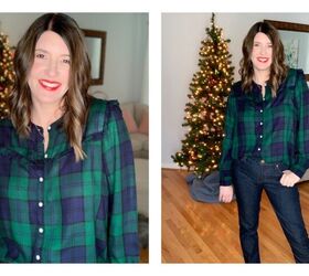 what to wear if you are staying home for christmas, Plaid top from Old Navy The Scarlet Lily Blog