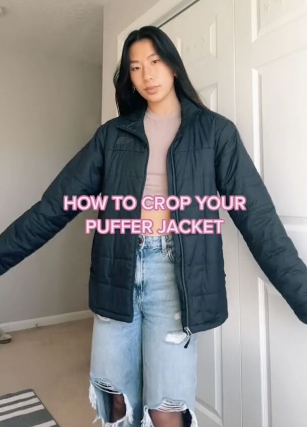 how you need a belt to crop a puffer coat