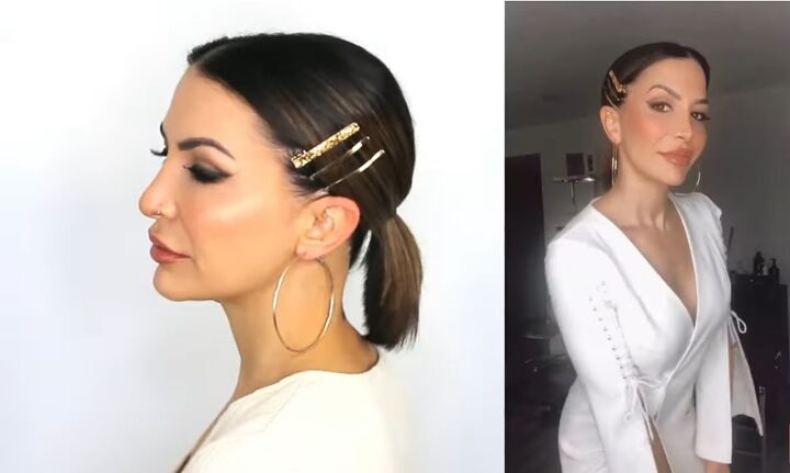 7 super cute holiday hairstyles, Sleek low pony