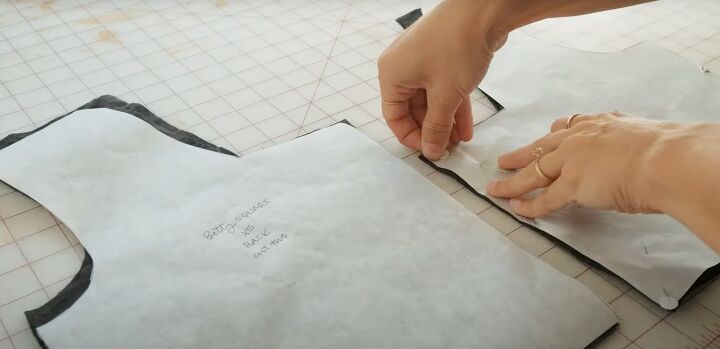 how to sew a bodice for a beautiful square neckline dress, Preparing the fabric