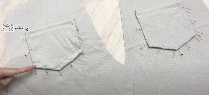 how to sew cute and comfy pants, Back pockets