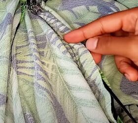 how to sew an easy drawstring ruched dress, Joining top to skirt