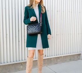 how to style a dress with boots, winter dresses