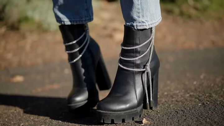 Put Rhinestone On Boot How DIY Super Glam Rhinestone Boots | Upstyle