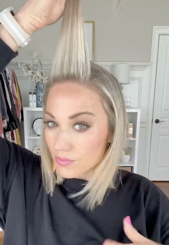 Halfup Halfdown Hair Tutorial for Short Hair Upstyle