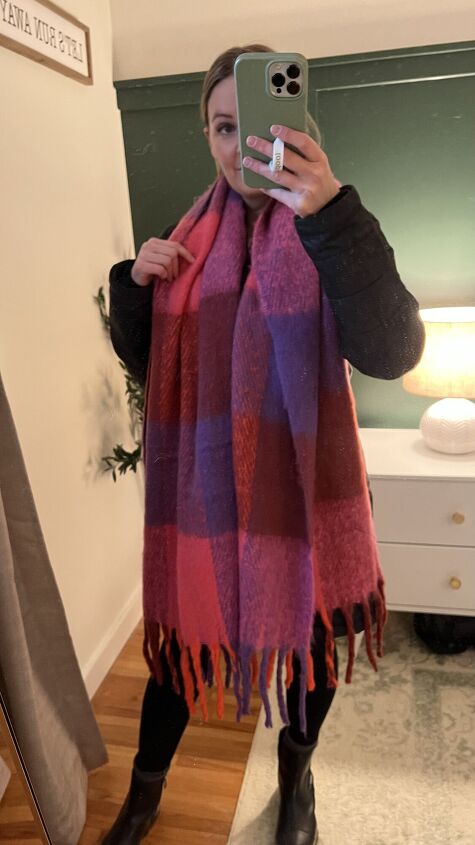 my favorite way to wear a blanket scarf