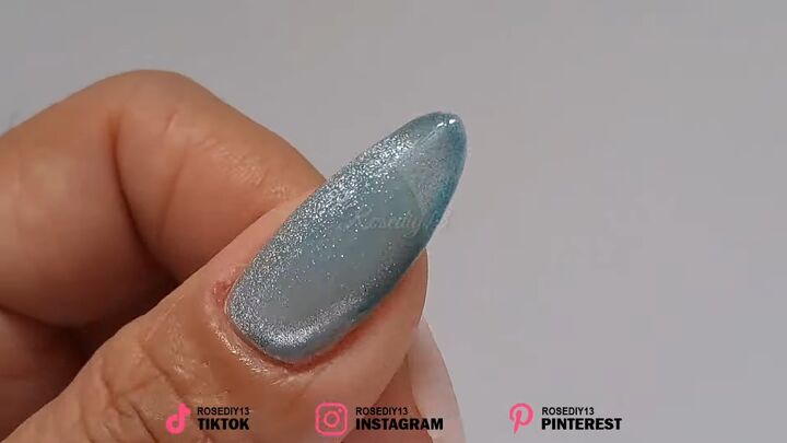 how to diy these awesome gel sea blue nails, Progress shot