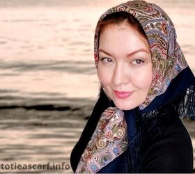 easy russian babushka scarf styling ideas, Wool scarves