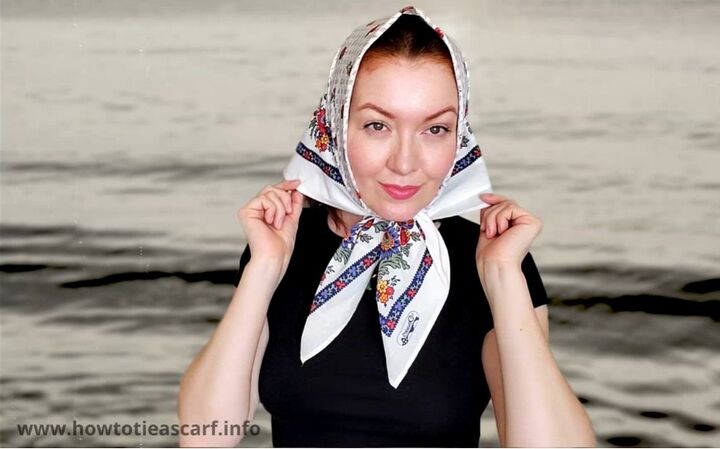 easy russian babushka scarf styling ideas, Cotton scarves
