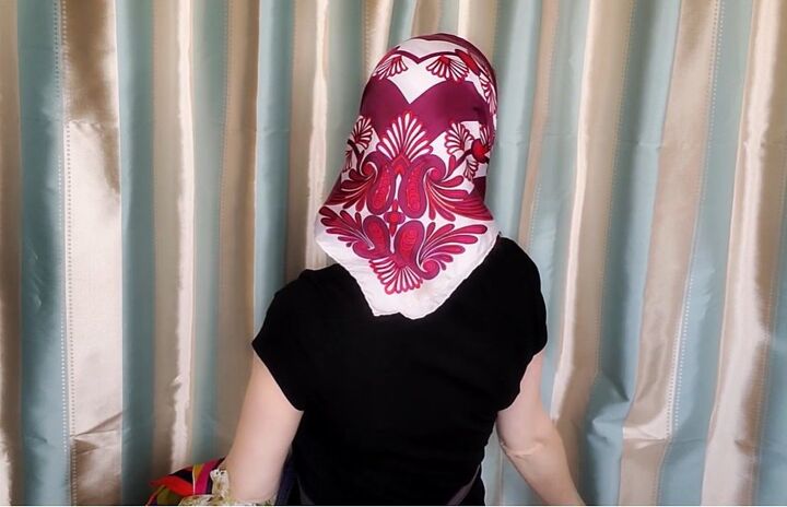 easy russian babushka scarf styling ideas, Silk scarves
