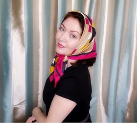 easy russian babushka scarf styling ideas, Silk scarves
