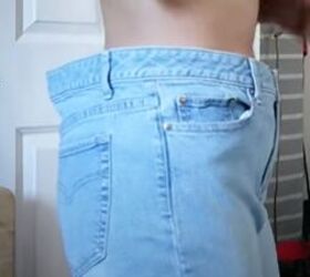 testing out a quick hack for jeans that are too big, Trying jeans on