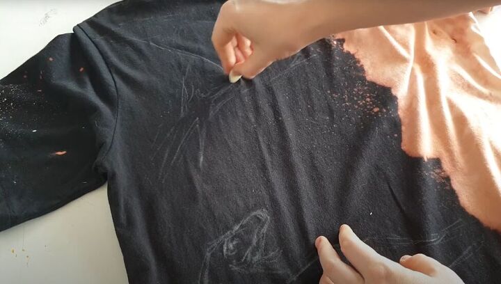 how to diy an edgy bleached and distressed t shirt, Custom painting t shirt