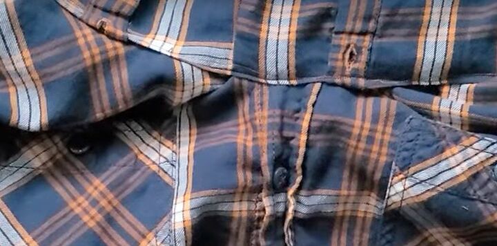 how to make a cozy upcycled flannel and sweater shirt, Finishing flannel and sweater upcycle