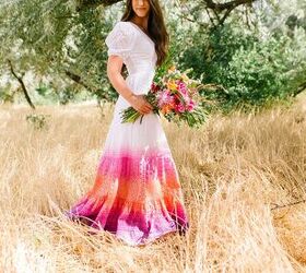 how to dip dye a wedding dress, How To Dip Dye A Wedding Dress Flowers