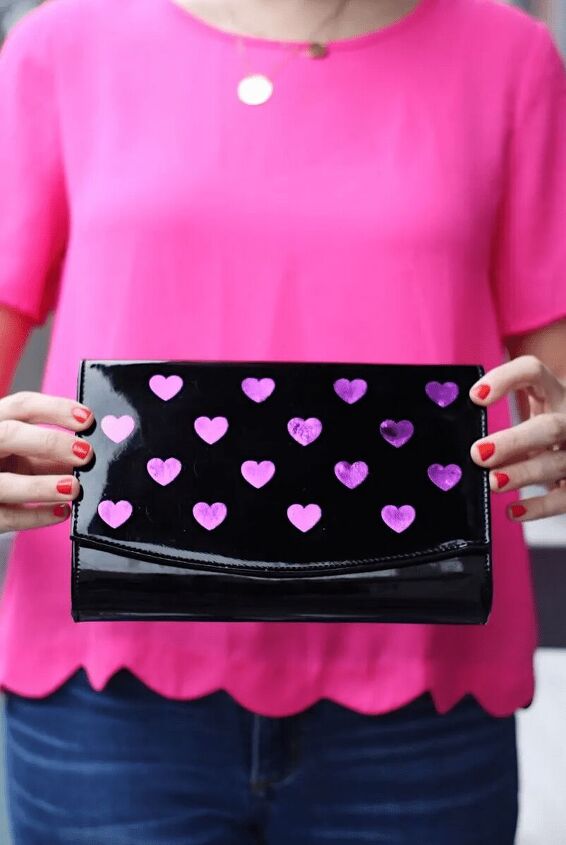 how to make your own diy valentine s clutch, How to Make Your Own DIY Valentine s Clutch featured by Top US Craft Blog The Pretty Life Girls image of heart patterned clutch