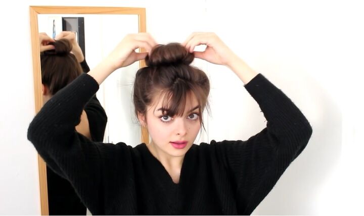 4 super easy step by step hairstyles to wear to bed, Sock donut