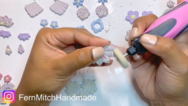 how to diy retro polymer clay earrings, Drilling holes