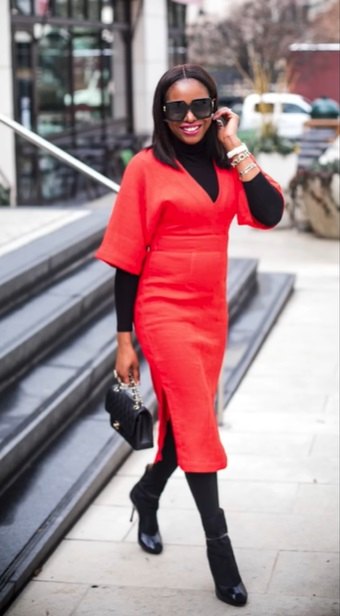 13 simple tips on how to style a midi dress, Turtleneck