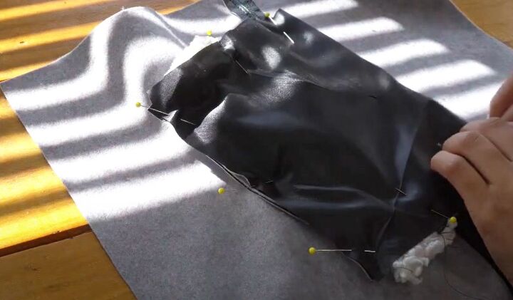 how to diy a shearling moto jacket, Making pocket bag
