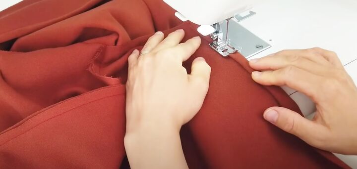 how to diy a cute button poncho, Sewing side seams