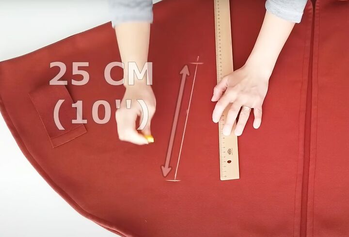 how to diy a cute button poncho, Making arm openings