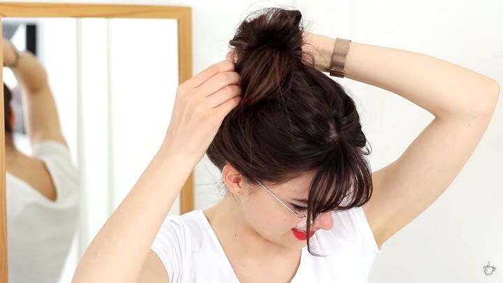 10 cute and easy 2 minute hairstyles, Messy high bun