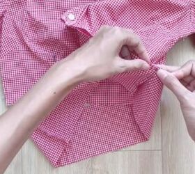 how to upgrade your wardrobe 2 cute thrift flip ideas, Pinning waistband