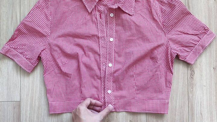 how to upgrade your wardrobe 2 cute thrift flip ideas, Adding button