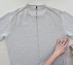 how to diy a super cute back twist sweater, Chosing the twist point