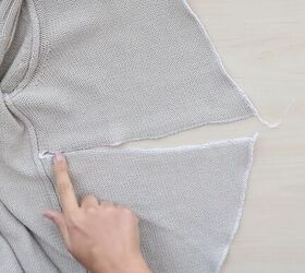 how to diy a super cute back twist sweater, Cleaning edges