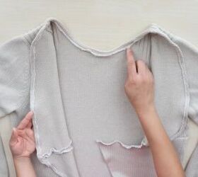 how to diy a super cute back twist sweater, Finishing the edges