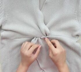 how to diy a super cute back twist sweater, Finishing touches