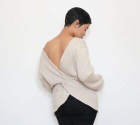 How to DIY a Super Cute Back Twist Sweater