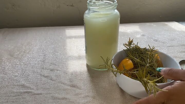 follow this easy rice water recipe for hair growth, Removing rosemary and grapefruit