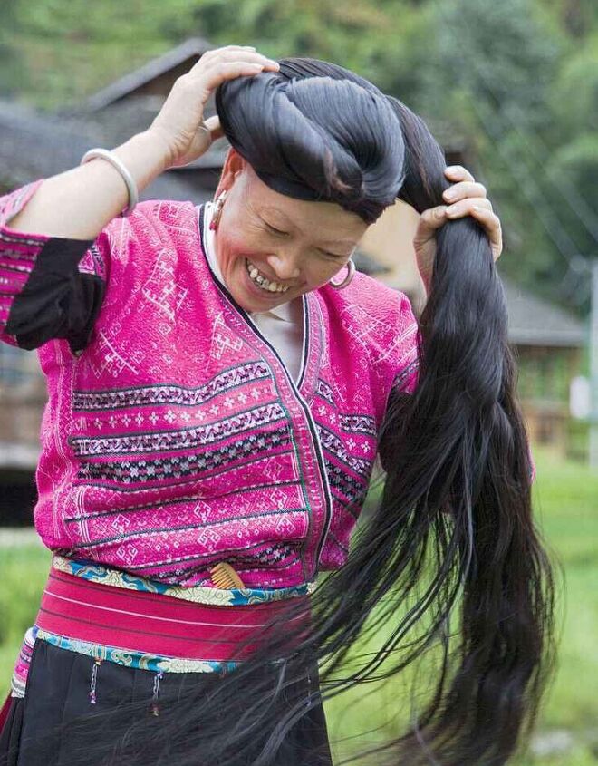 yao rice water recipe most affordable way to get the longest hair, red yao women