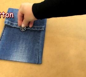how to diy a cute chain jean bag, Adding button